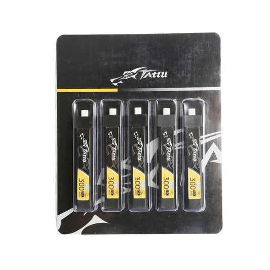 Tattu 300mAh 1S 75C 3.8V High Voltage LiPo Battery Pack with PH2.0 Plug (5pcs)