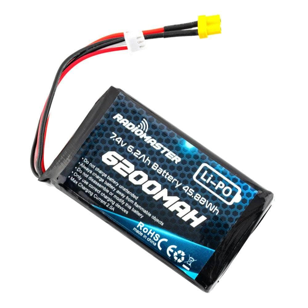 RadioMaster 7.4V 2S 6200mAh LiPo Battery w/ XT30 for Boxer or TX16S Transmitters
