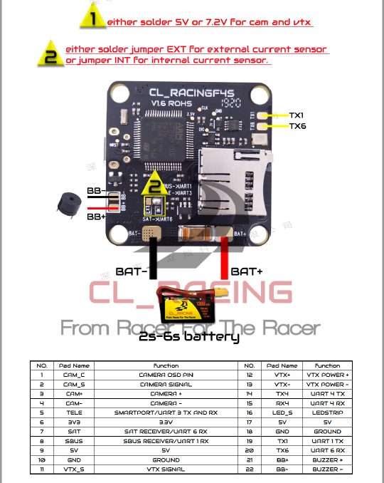 CL Racing F4S Flight Controller V1.6