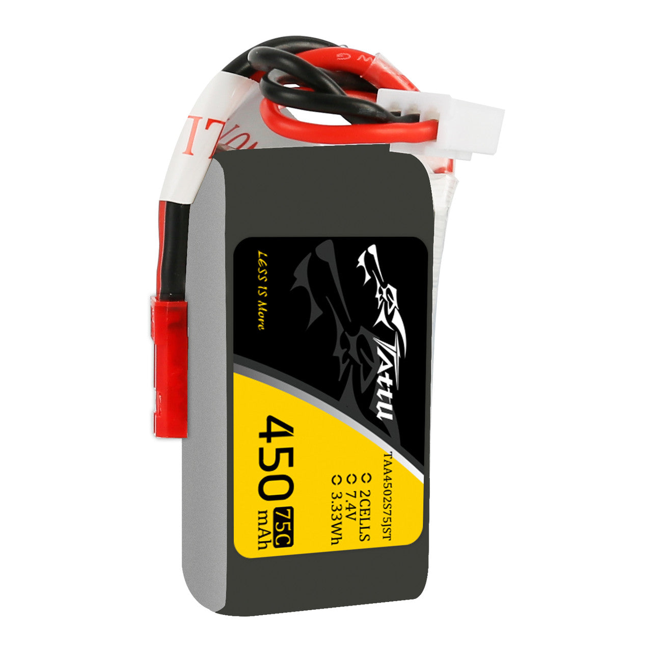 Tattu 450mAh 2S 75C 7.4V LiPo Battery Pack With XT30 and JST Plug - Short Size