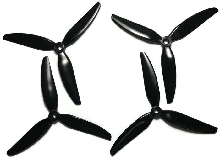 HQProp 6" inch Tri-Blade 6x3x3V1S Props (2cw, 2ccw) Black