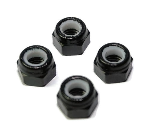 M5 Aluminum Safety Nylock Lock Nuts - CW - (4 Pieces)