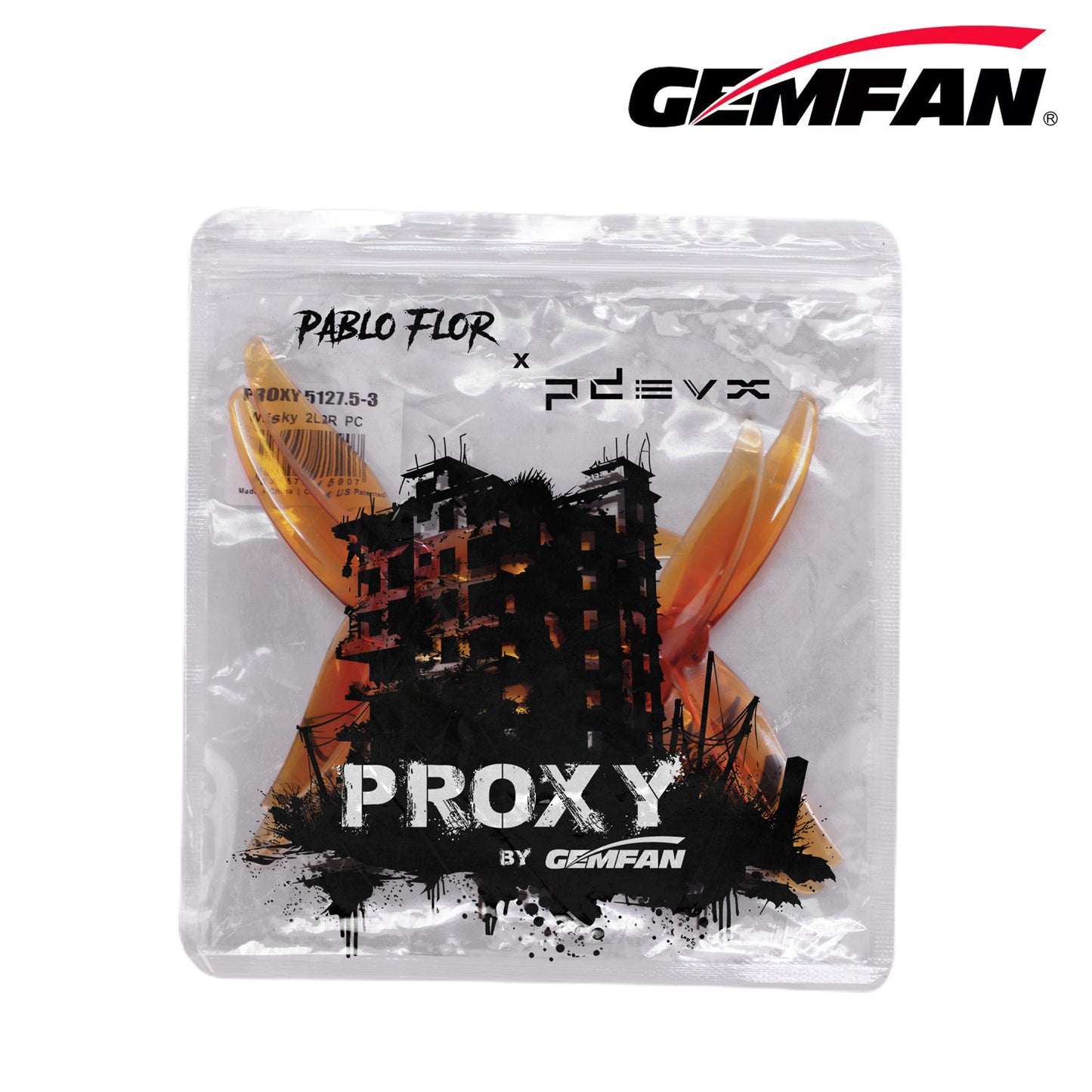 Gemfan 5.1" Proxy 5127.5 Racing Prop Set (2 CW, 2 CCW) - Choose Color