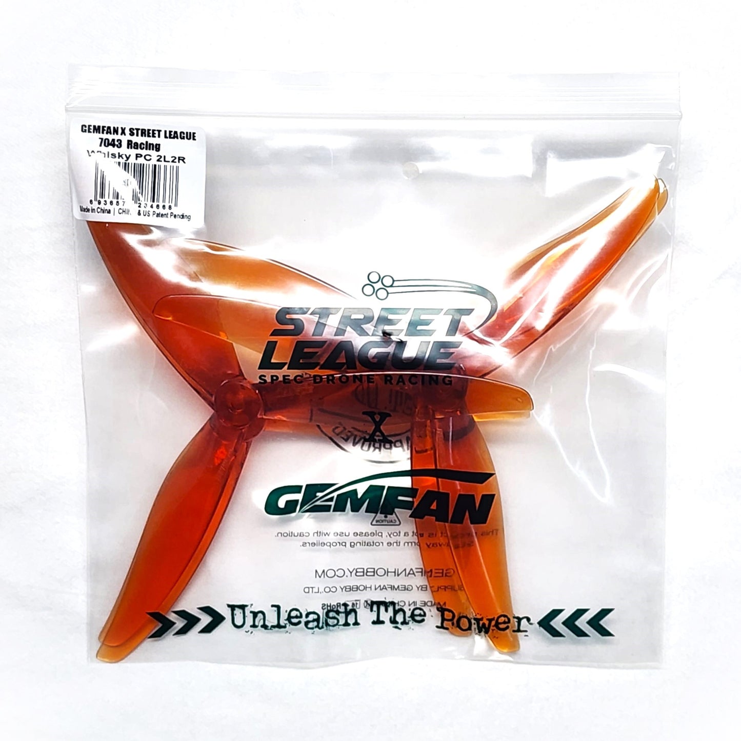 Gemfan 7" X Street League 7043-3 Racing Prop Set (2 CW, 2 CCW) - Choose Color