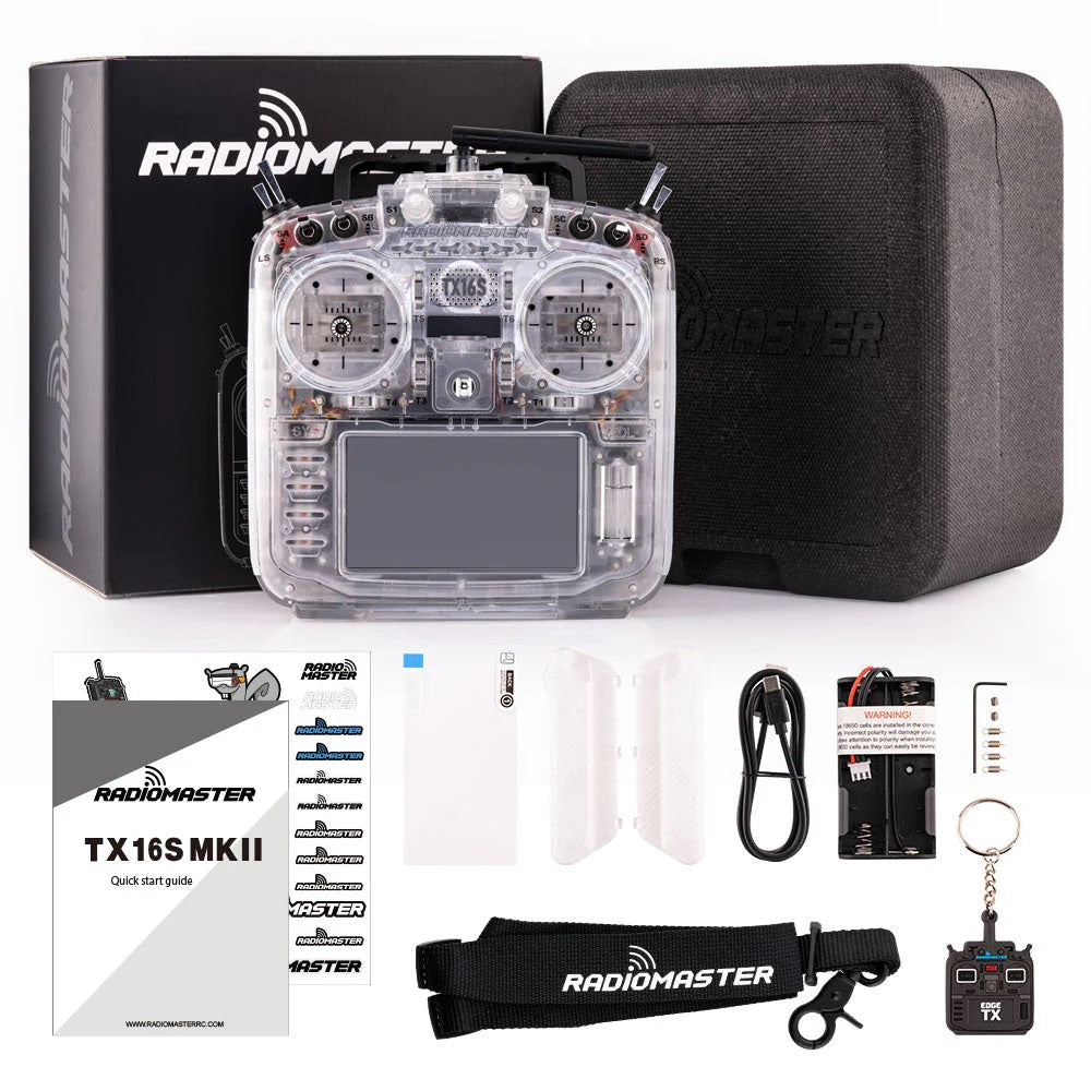 RadioMaster TX16S MKII EdgeTX Radio Transmitter w/ V4.0 Hall Gimbals - MCK RGB Transparent Edition - ELRS 2.4GHz