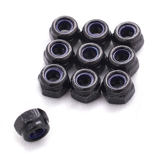 M2 Lock Nut Nylock Black Anodized w/ Nylon Insert (10 pieces)